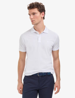 Beyaz Slim Fit %100 Pamuk K_vr_lmaz Polo Yaka Basic Ti__rt