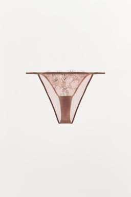 FLORAL EMBROIDERED LACE BRIEFS - Zara фото 5