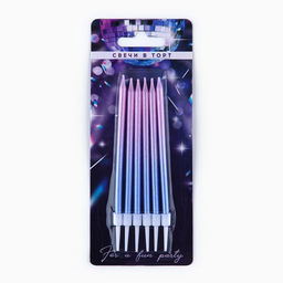 Цена за 2 шт. Свечи для торта Make a wish, 6 шт., 13×0.5 см