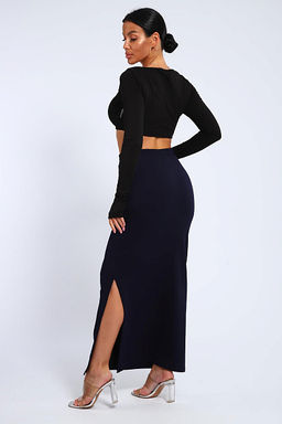 Юбка, футер (01056, черный макси) - Плиона фото 35