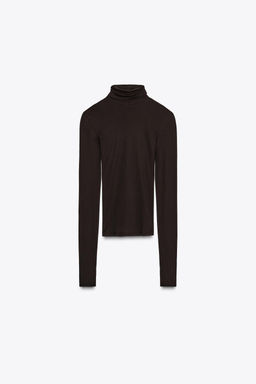 SLIM FIT HIGH NECK T-SHIRT - Zara фото 4