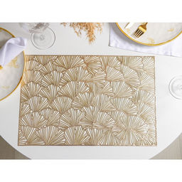 Салфетки сервировочные на стол Доляна «Веер», 4 шт., 30×45 см, золотые