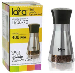 Мельничка для перца 100мл, сталь + пластик (LR08-70) /LARA/  фото 8