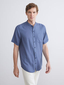 Regular Fit Hakim Yaka K?sa Kollu Erkek G?mlek