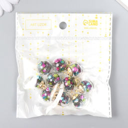 Цена за 10 шт. Подвеска декоративная для творчества стекло «Шар - квадратики», d=1.6 см, 2.1×1.6 см