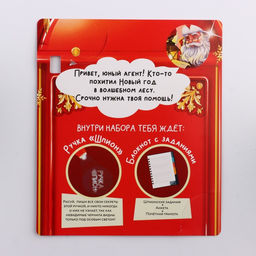 Подарочный набор новогодний, блокнот А6, 16 листов, ручка шпион «Служба секретной доставки»