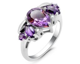 Кольцо из серебра аметист, Алия