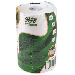 Полотенце бумажное 2-х слойное Grand Pero 1 рулон, 44м, размер листа 23х12,5см, белый (Россия) - Домашняя мода фото 5