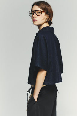 TRF DENIM SHIRT WITH POLO COLLAR - Zara фото 4