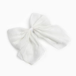 Бант для волос на резинке школьный, белый, 18×15 см, Минни Маус