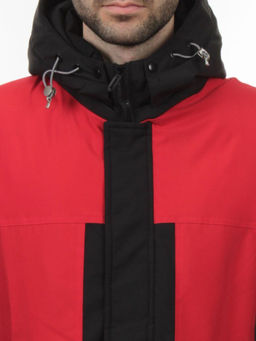 8875 BLACK RED Куртка мужская зимняя облегченная (130 гр. холлофайбер)
