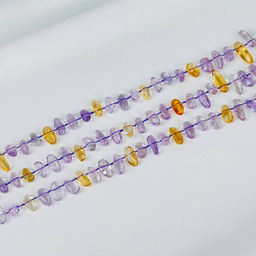 Бусины для украшений из Аметиста и Цитрина крошка 40 см