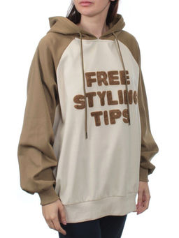 3255 BROWN/BEIGE Худи женское (95% хлопок, 5% эластан) - Fashion фото 7