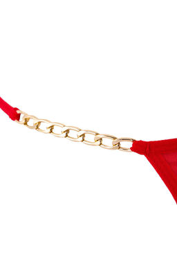 Siyah-K?rm?z? 2li Micro Zincir Detayl? String Kulot THMSS26KU00008