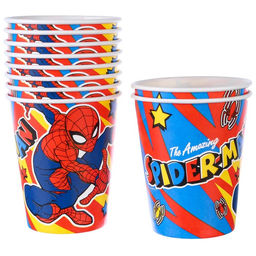 Цена за 10 шт. Стакан бумажный "С Днем Рождения!", 250 мл, Человек-паук