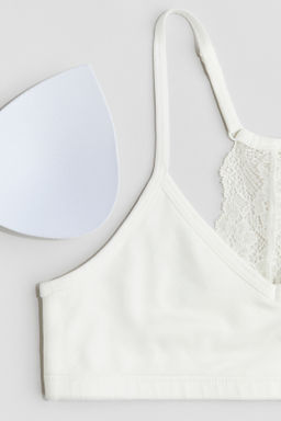 Crop top con detalle de encaje - H&m фото 4