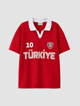 Polo Yaka FIFA World Cup Bask?l? Erkek ?ocuk Ti??rt