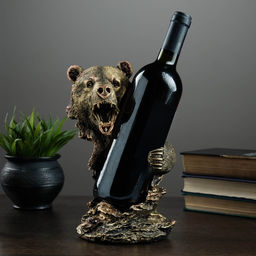Подставка для бутылки «Медведь», под бронзу 15×16×25 см