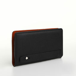 Портмоне-клатч мужской на молнии, с ручкой, наружный карман, чёрное