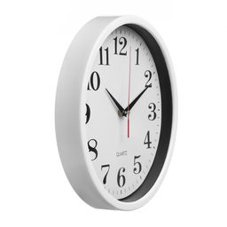 Часы настенные интерьерные «Время», плавный ход, d=28 см, белые