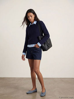 G?mlek Yaka Sa? ?rg? Desenli Kad?n Triko Kazak