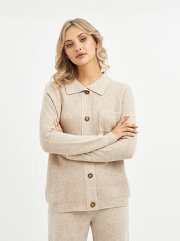 кардиган женский бежевый из шерсти