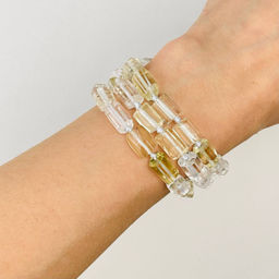 Бусины для украшений из Горного Хрусталя и Лимонного кварца 40 см