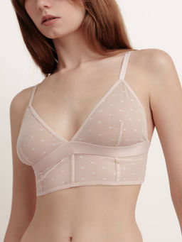 CONTE MESH&DOTS LBE 1883 Бюстье с треугольными чашками cream pink