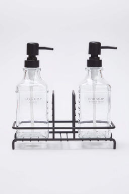 Trendyolmilla Home 2li Siyah Pompal? ve Standl? Mutfakta Kullan?ma Uygun Cam S?v? Sabunluk 500ml TPHSS25SBN00000  фото 2