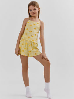 Комплект домашний для девочек желтый с принтом уточек - Mark formelle фото 2