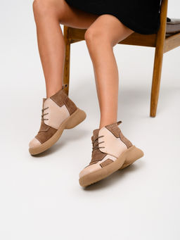 Ботинки EDART 305.927 ka. Вакса пудра+серо коричневая замша/байка - Ed'art фото 15