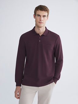Polo Yaka Uzun Kollu Erkek Sweatshirt