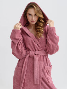 Халат женский Оптима Банный хлопок махра сухая роза фото 3