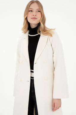 Женское кремовое пальто с вышивкой Неожиданная скидка в корзине - U.s. polo assn фото 3