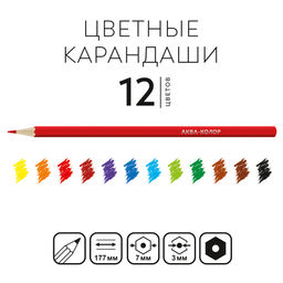 Аква-колор Изостудия IZO-CPM12 Набор цветных карандашей заточенный 2 х 12 цв. в металлической коробке