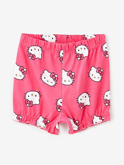 Bisiklet Yaka Hello Kitty Bask?l? K?z Bebek ?ortlu Pijama Tak?m?