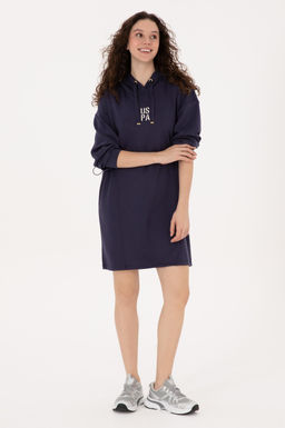 Kad_n M_rd_m Modal Kar___ml_ Mini Boy Kap__onlu Sweatshirt Elbise - U.s. polo assn фото 3