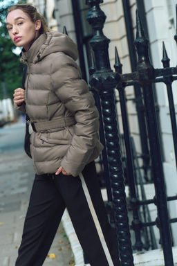 HOODED BELTED ANORAK - Zara фото 3