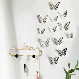 Наклейка БАБОЧКИ Silver, набор 12 штук (2563) резные крылья - Мой органайзер фото 3