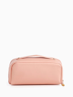 Косметичка - органайзер на молнии, с отделами, ручкой, розовая