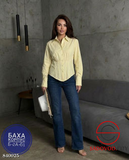 Блузка-рубашка с вертикальными талиевыми фиксаторами - Bruno фото 2