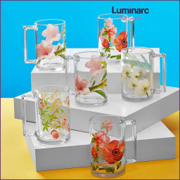 Люминарк Кружка ФИТНЕС 320мл Микс декоров Цветы (Бергамот, Белая Орхидея, Уотер колор, Латон) /Люминарк/