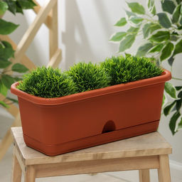 Балконный ящик для цветов, 6.4 л, 40×18.5×15 см, пластиковый, цвет терракот