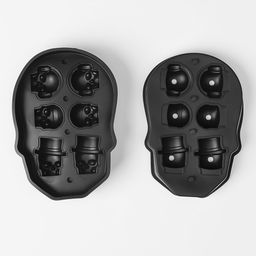 Форма для льда Доляна «Черепа», силикон, 6 ячеек, 18×12×3.5 см, чёрная