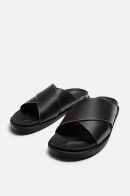 CRISS-CROSS LEATHER SANDALS - Zara фото 7