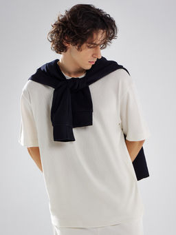 Футболка мужская кремовая оверсайз