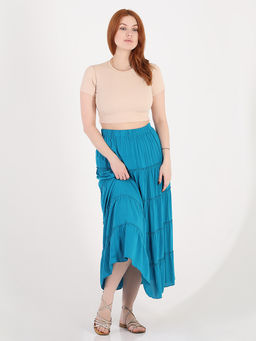 Многоярусная юбка больших размеров - Almond фото 3