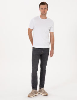Antrasit Slim Fit Pamuk Kar___ml_ Jean Pantolon
