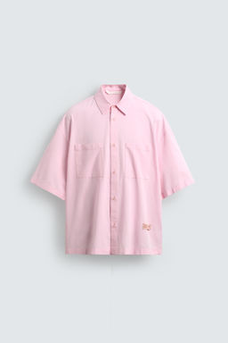 CAMISA BOXY FIT TEXTOS ESTAMPADOS / Rosa - Zara фото 8
