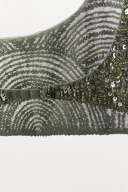 SEQUINNED BEADED BANDEAU TOP - Zara фото 7